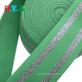 Nylon Glitter Silver Lurex Elastic Webbing For Dresses